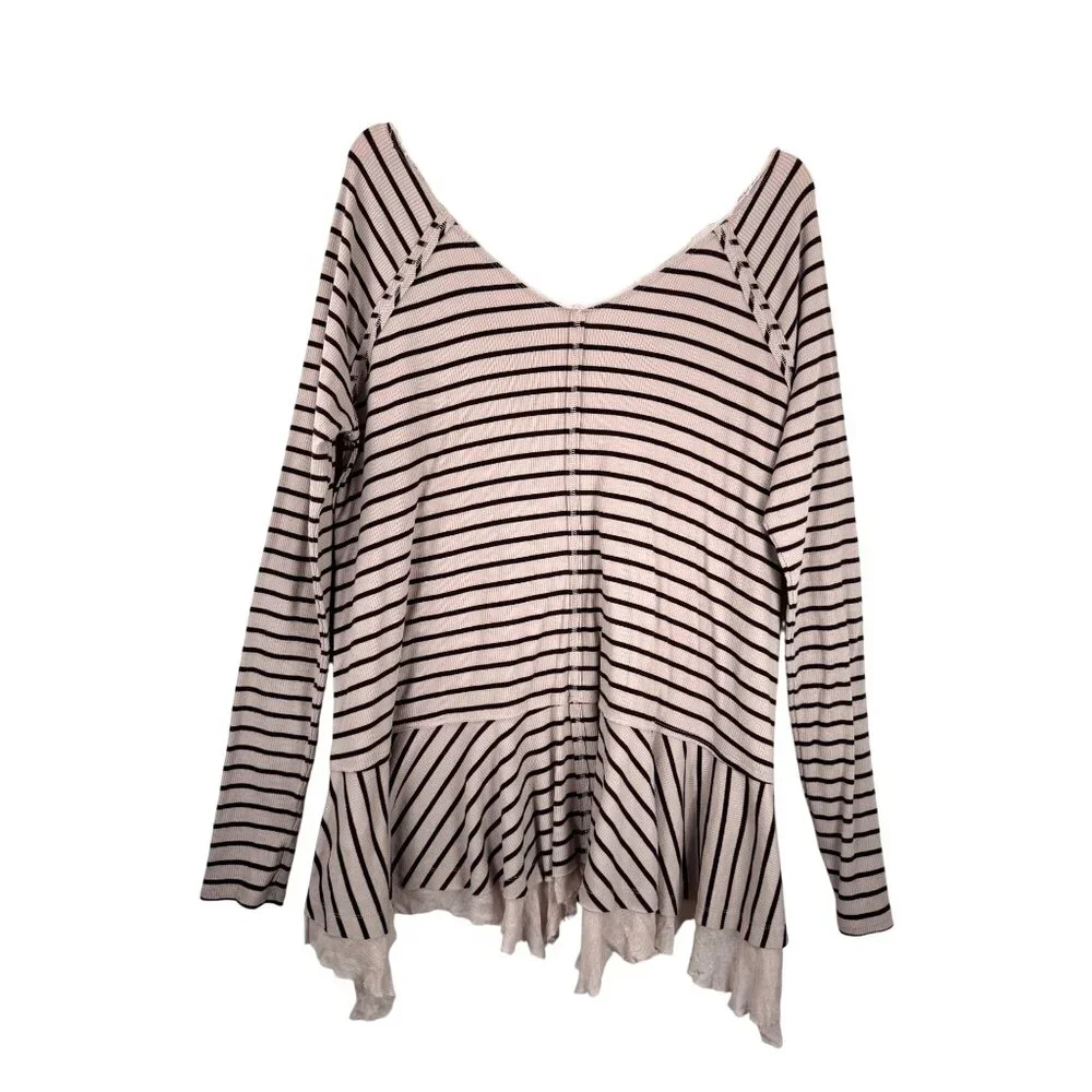 Free‎ People Tangerine tee striped boho preppy oversized 90s beachy sz M